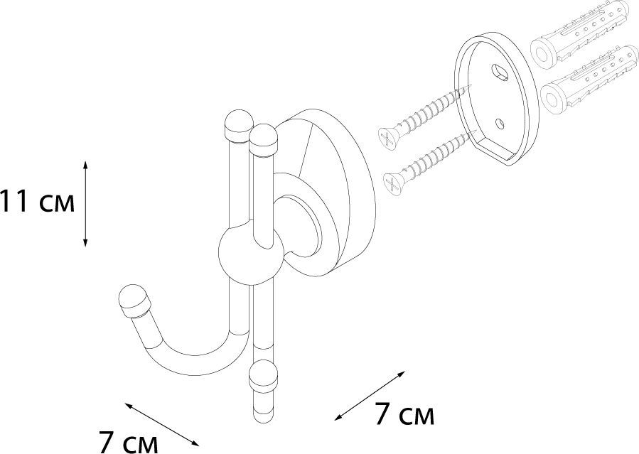 Крючок двойной Fixsen Europa, FX-21805B