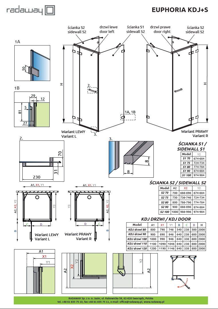 Душевая кабина Radaway Euphoria KDJ+S