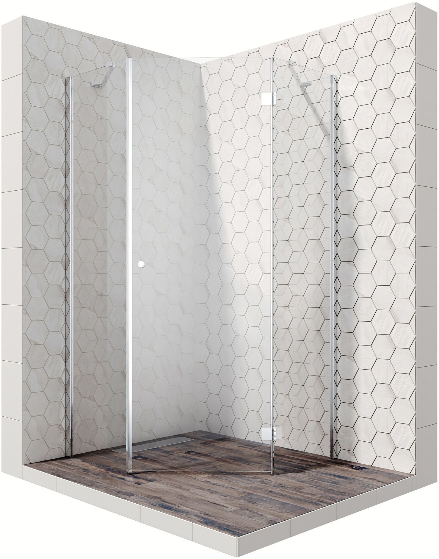 Пятиугольное душевое ограждение с распашной дверью Ambassador Diamond 12011112R