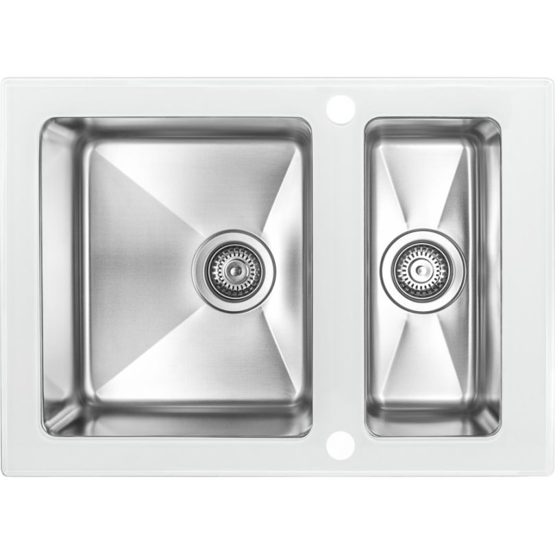 Мойка со стеклом ZorG GS 6750-2 white