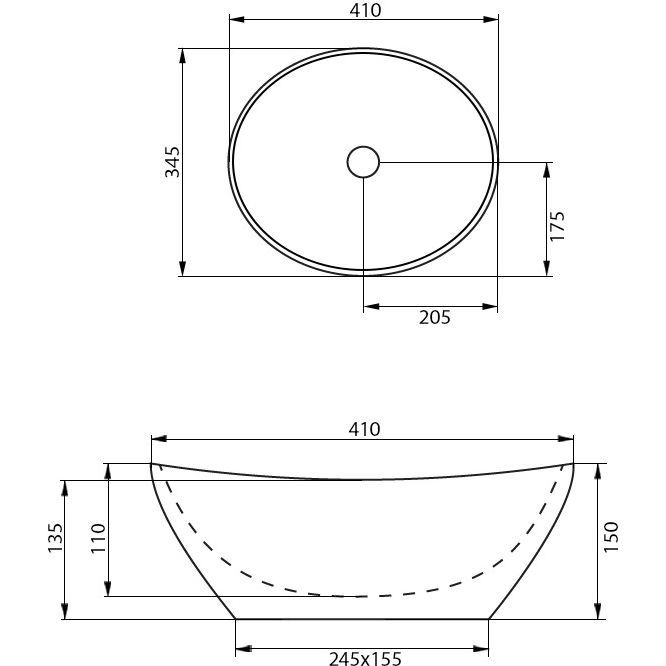Умывальник Calani Fiesta Black White 41x34.5, CAL-00023