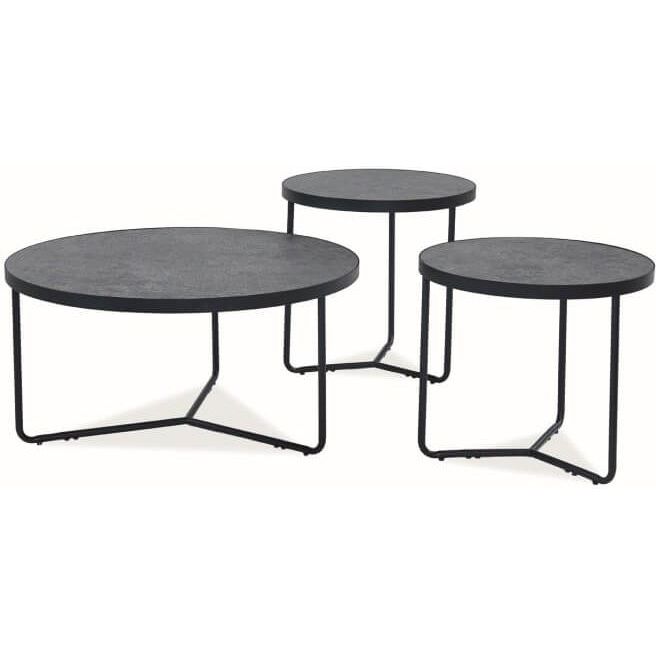 Комплект Signal Demeter, 3 стола журнальных бетон/черный, DEMETERSZC