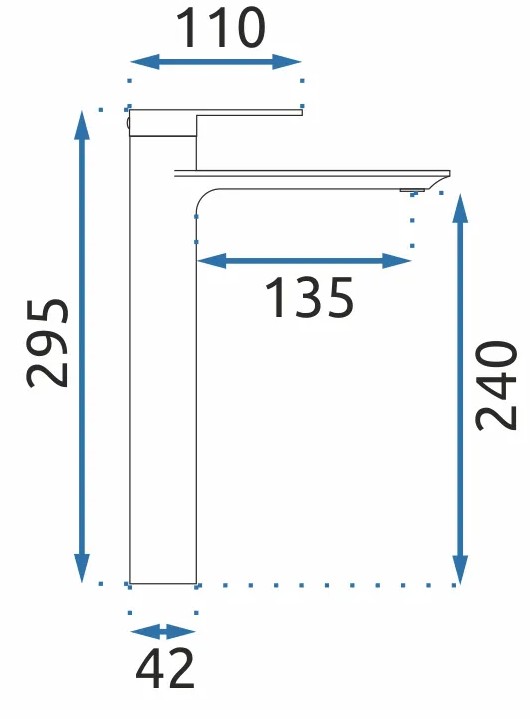 Смеситель для умывальника высокий Rea Storm Gold, REA-B9983