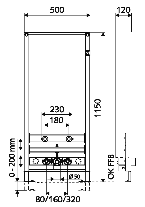 Инсталляция для биде Schell Montus, 030670099