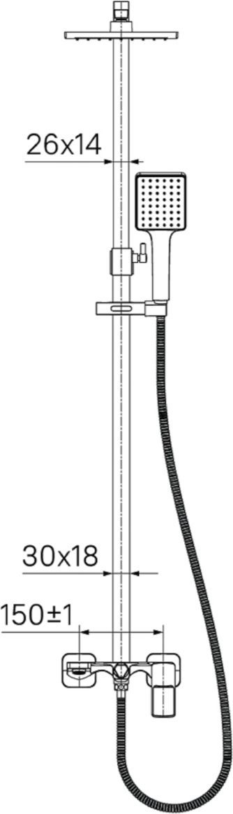 Смеситель с верхним душем, Iddis Bild, BILSB1Fi06