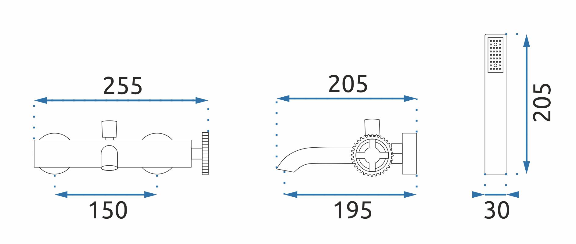 Смеситель для ванны Rea Vertigo Black, REA-B9669