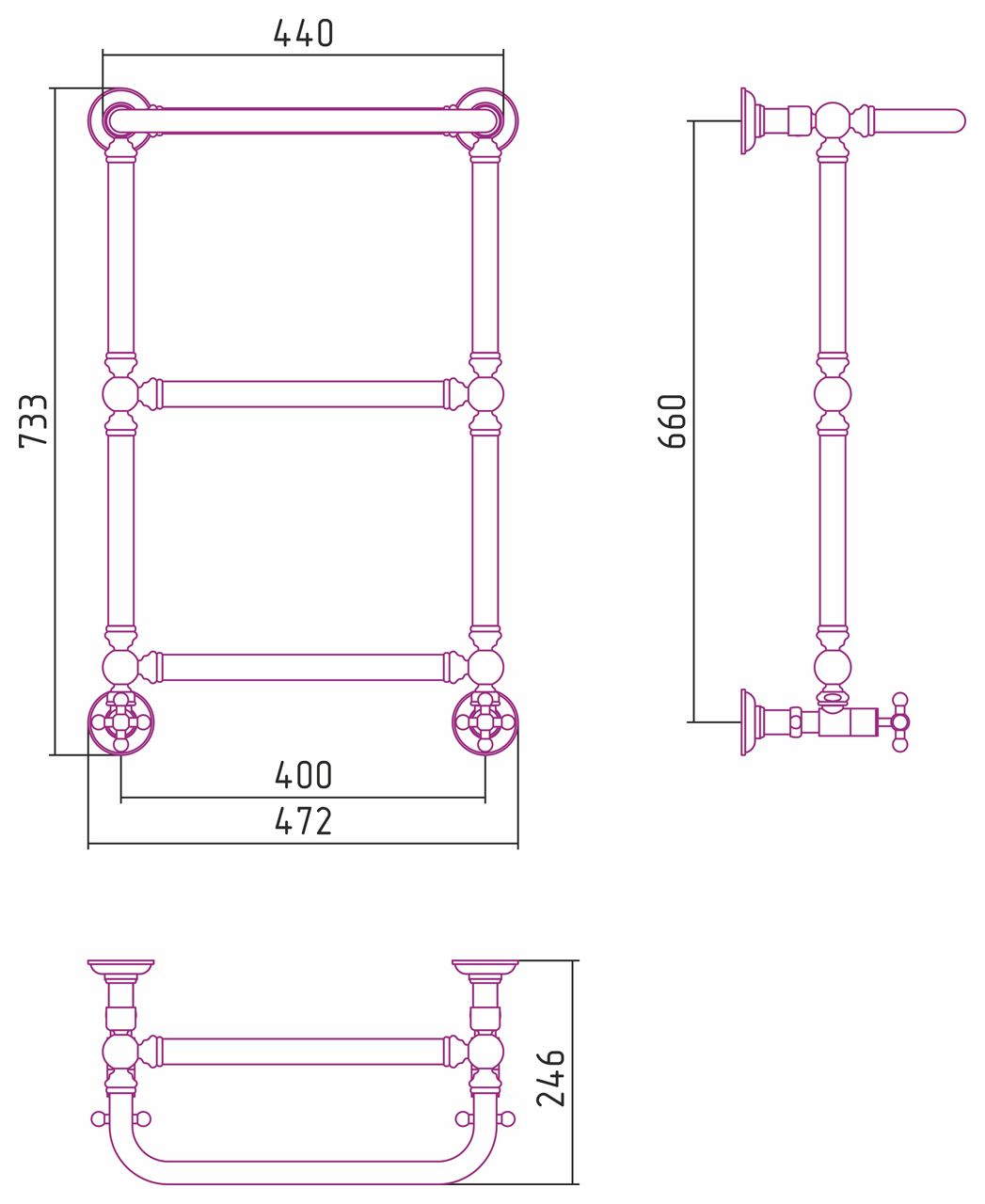 Водяной полотенцесушитель Сунержа Ренесаннс 1386 660x400