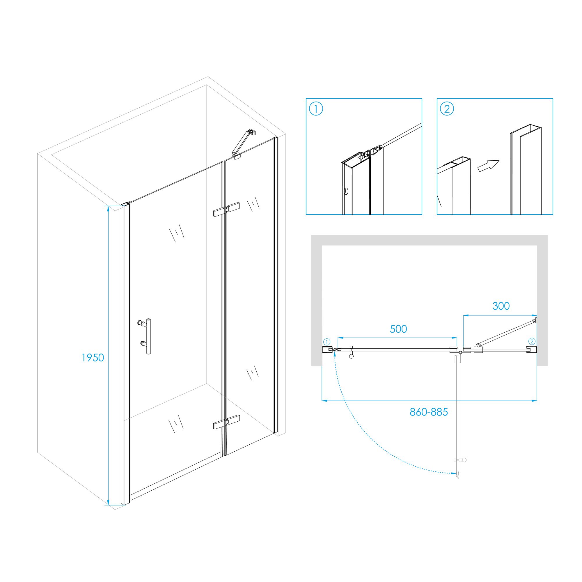 Душевая дверь RGW PA-07B R-90, 41080709-84R