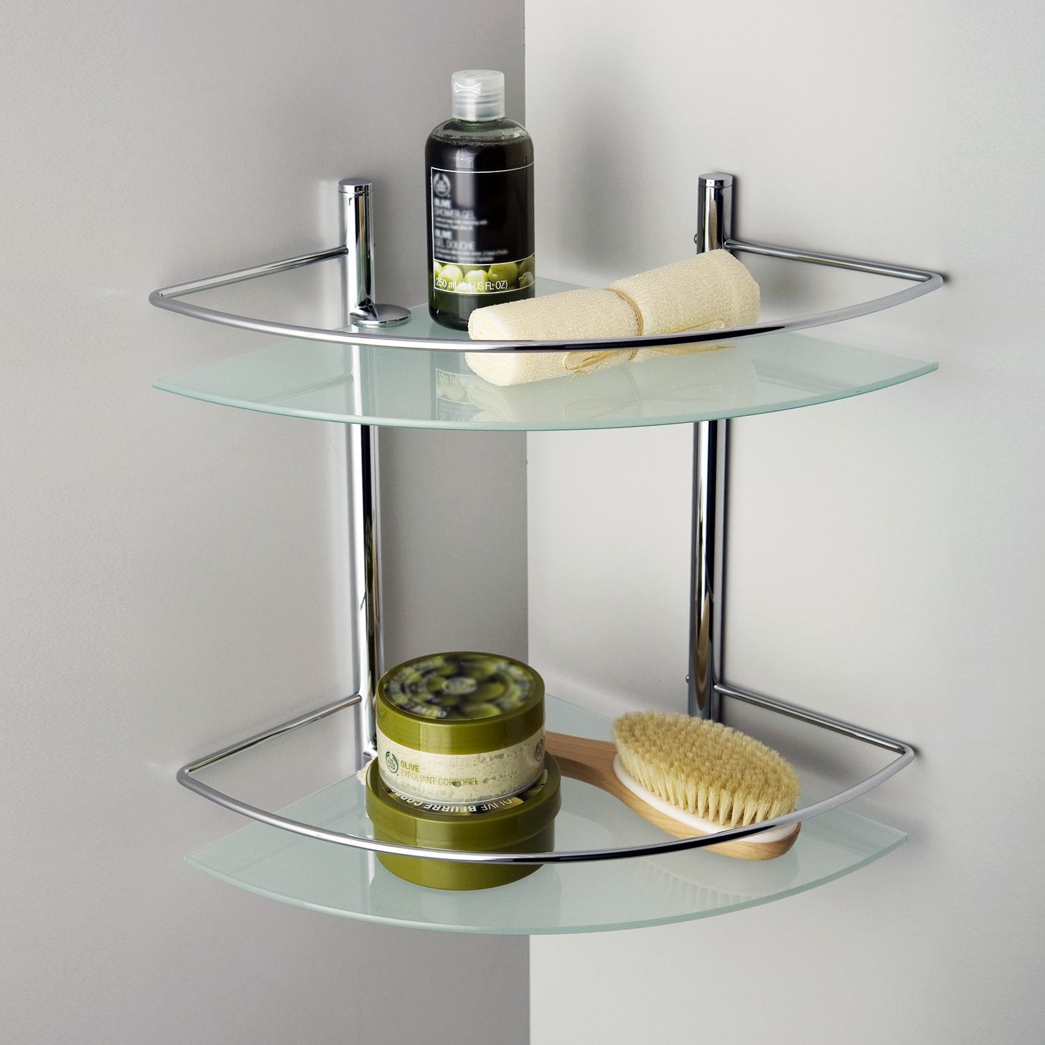 Полка стеклянная угловая, двойная WasserKRAFT, K-3122