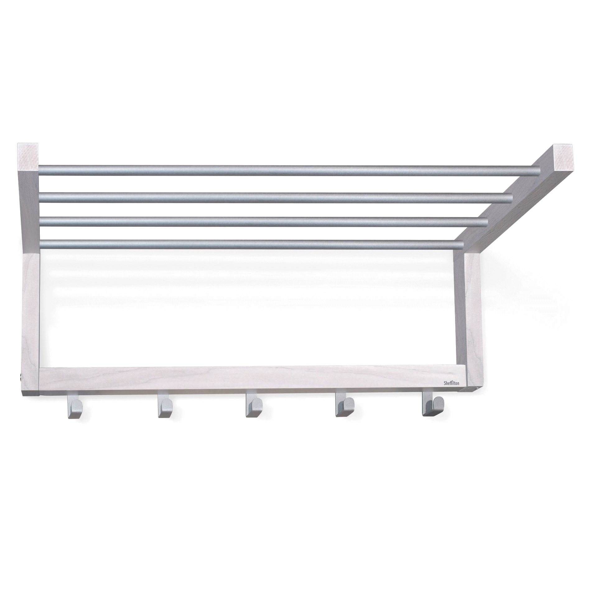 Вешалка Sheffilton Альберо SHT-WH4 беленый дуб/алюминий, 933035