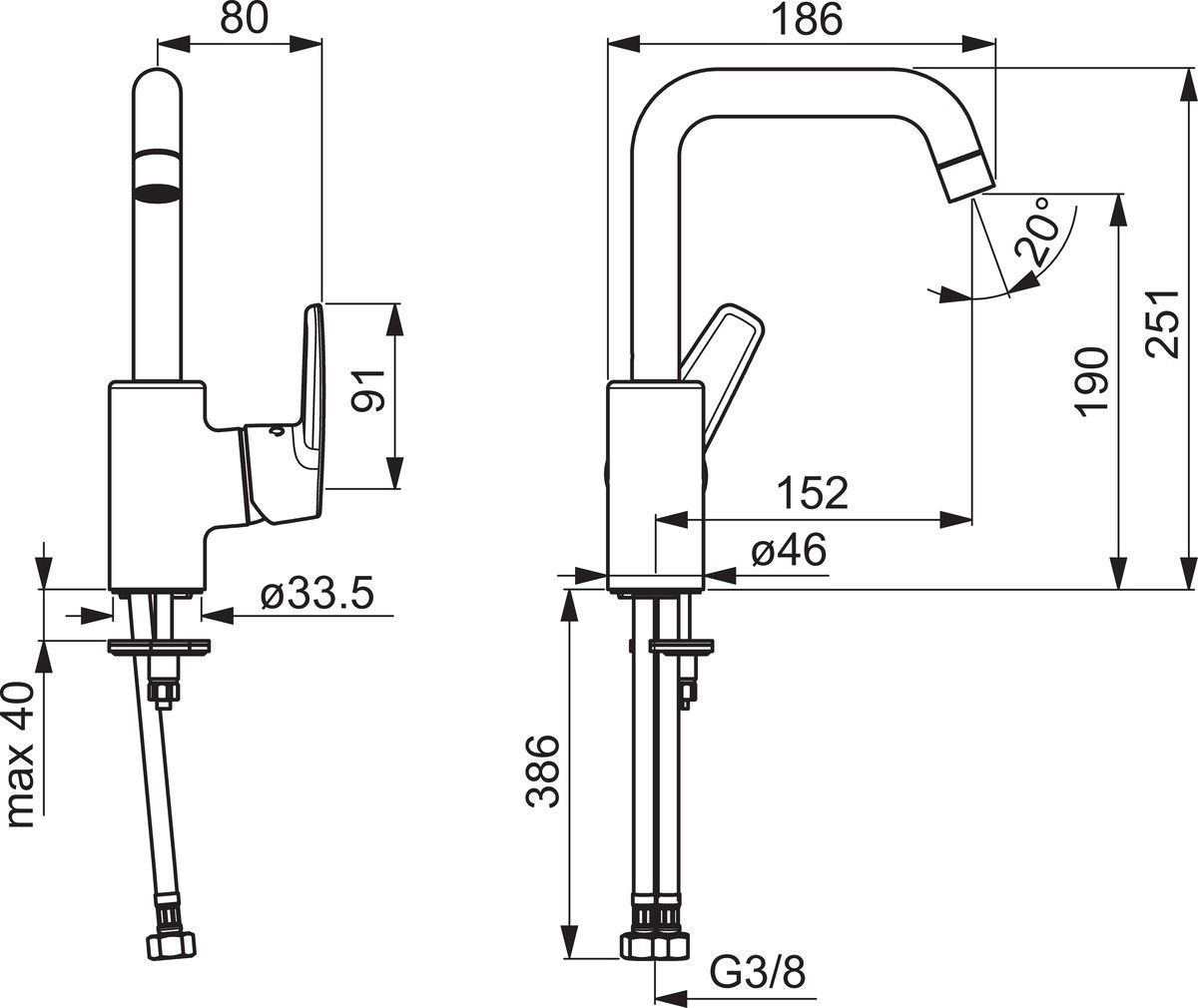 Смеситель для умывальника Oras Saga, 3907F