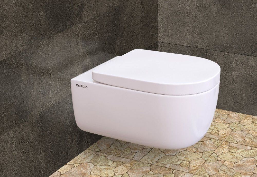 Комплект Berges Novum, кнопка L5 Soft Touch черная, унитаз Ego Rimless, сиденье Toma, 043234