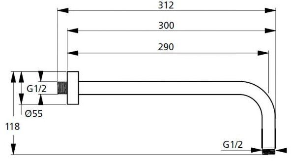 Кронштейн для верхнего душа Ideal Standard IdealRain 300 мм, B9444AA