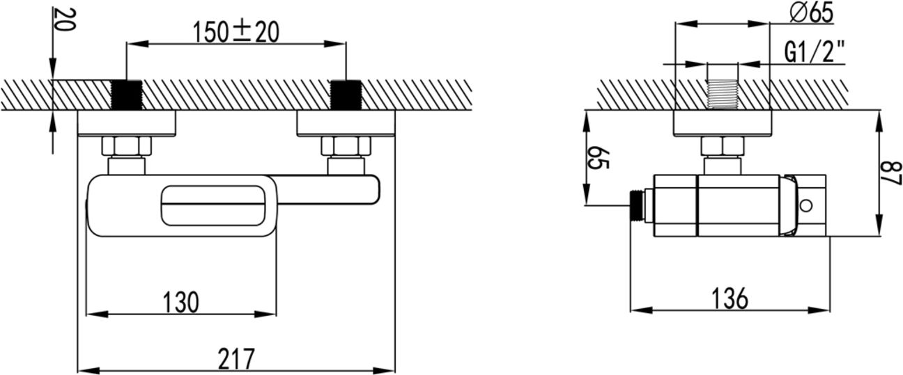 Смеситель для ванны, черный, Iddis Slide, SLIBL00i02WA