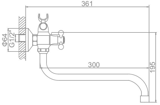 Смеситель для ванны Ledeme L2317
