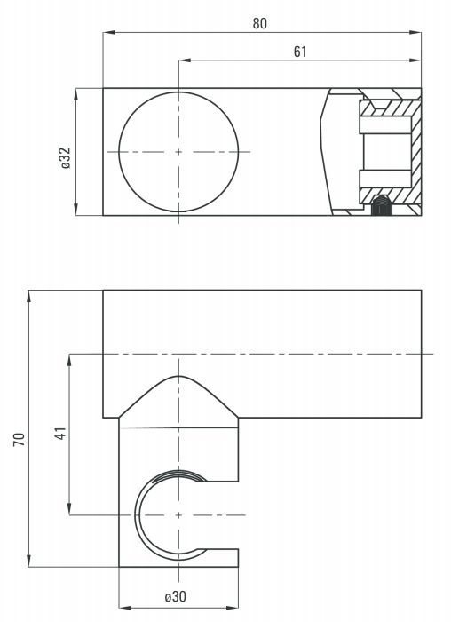 Точечный держатель ручного душа круглый, черный Deante Round, ANR_N21U