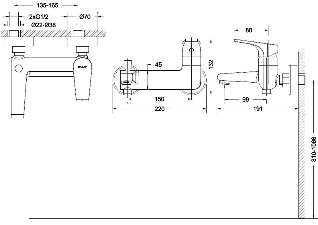 Смеситель для ванны Bravat Vega F6119177CP-01