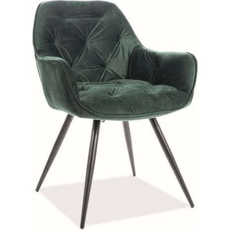 Стул кухонный Signal Cherry Velvet Bluvel 78 зеленый/черный мат, CHERRYVCZ