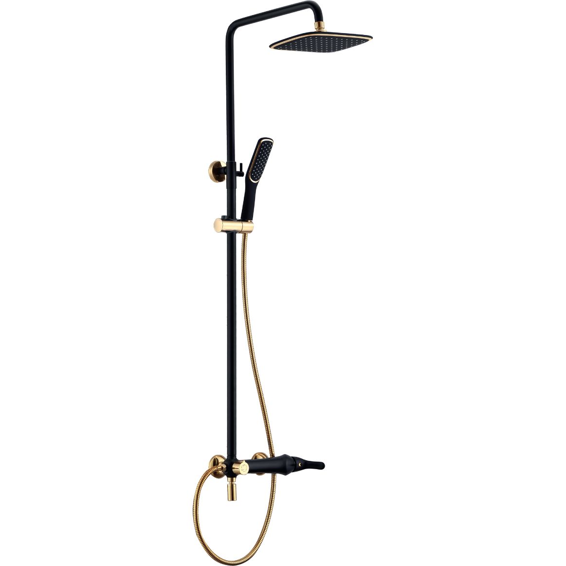 Смеситель для ванны с верхней душ.лейкой с поворотным изливом черн Lemark Swan, LM5462BG