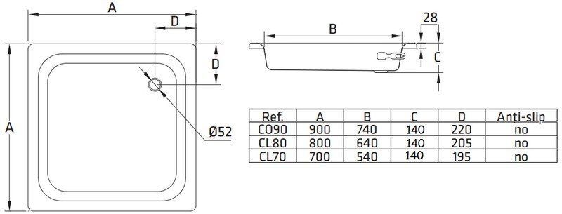 Стальной душевой поддон BLB Sanitana Universal