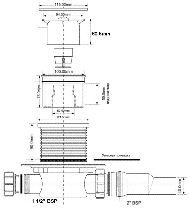 Точечный душевой трап McAlpine, MRFG3