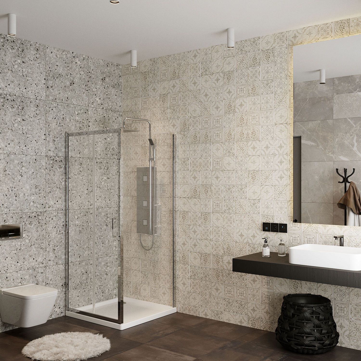 Душевой уголок Roxen Caspia 120x80 прозрачное стекло, 55060-120