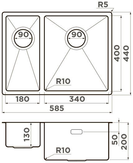 Мойка Omoikiri Taki 58-2-U/IF-IN-R, 4993767