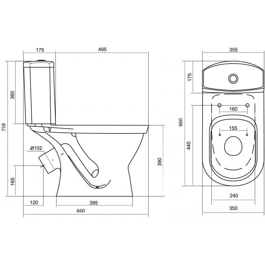 Напольный унитаз Santek Алькор, сиденье дюропласт, 1.WH30.2.140