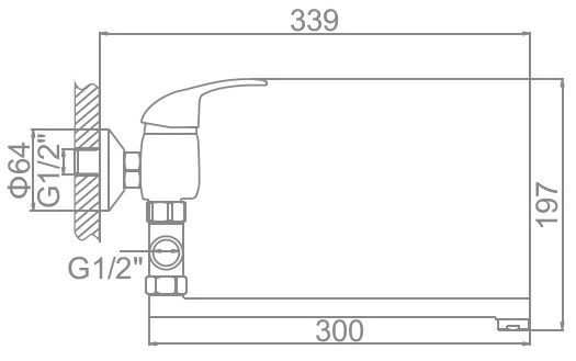 Смеситель для ванны Ledeme L2115
