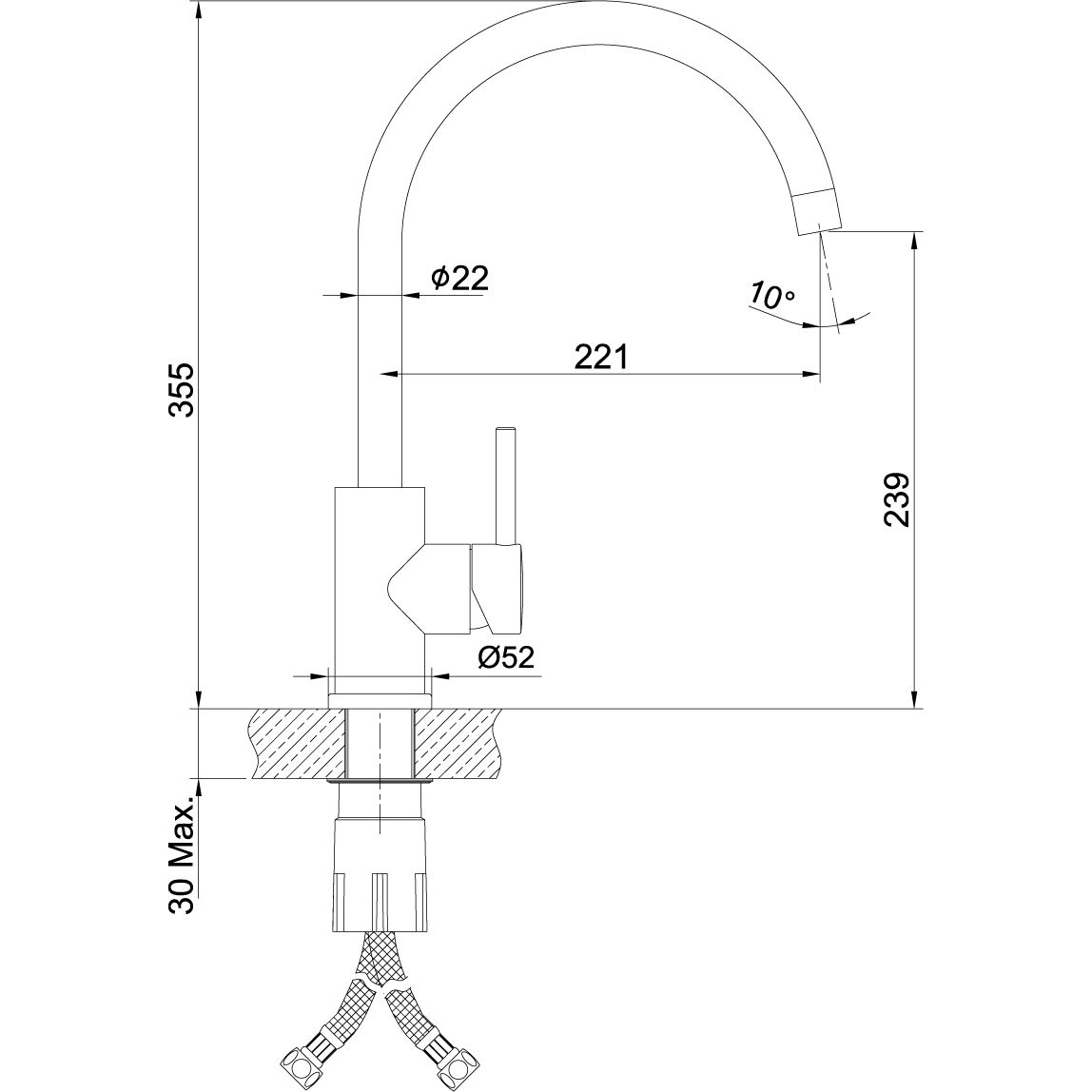 Смеситель для кухни с поворотным изливом сталь Lemark Expert, LM5078S