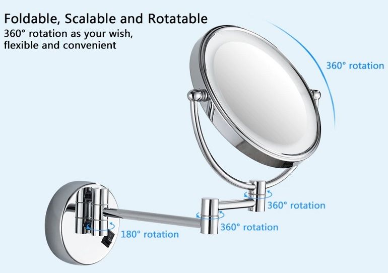 Зеркало увеличительное с подсветкой Ledeme L6508D