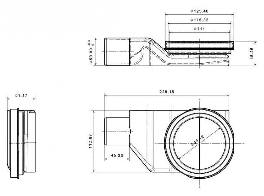 Душевой лоток Pestan Confluo Premium Line White Glass Gold