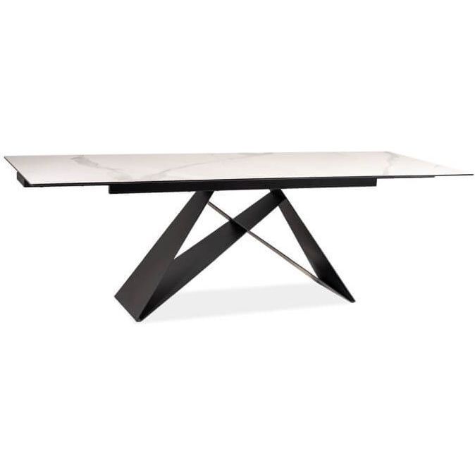 Стол обеденный Signal Westin III Ceramic 160 раскладной белый/черный, WESTINIIIBC160