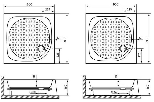 Душевой поддон квадратный RGW LUX/TN