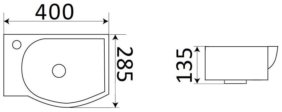 Раковина для ванной Ceramalux 40.5x28, 78404R