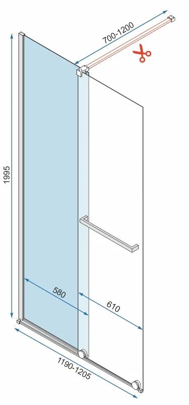 Перегородка Rea Cortis Black 120, REA-K8880