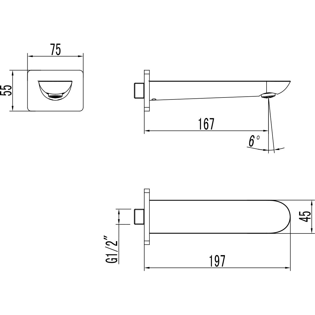 Наполнитель для ванны встраиваемый 167 мм Lemark, LM4981CW
