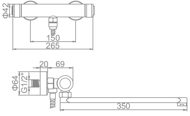 Смеситель для ванны Ledeme L2276