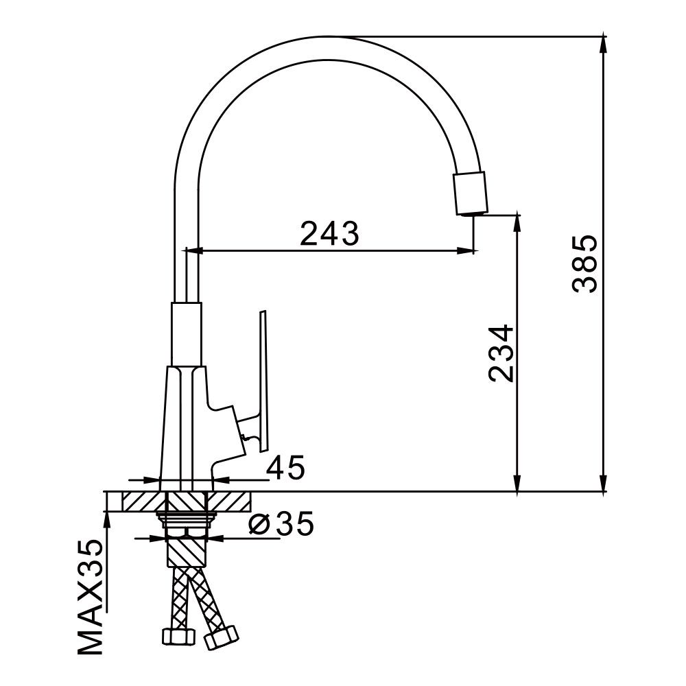Смеситель для кухни с гибким изливом Frap F4458