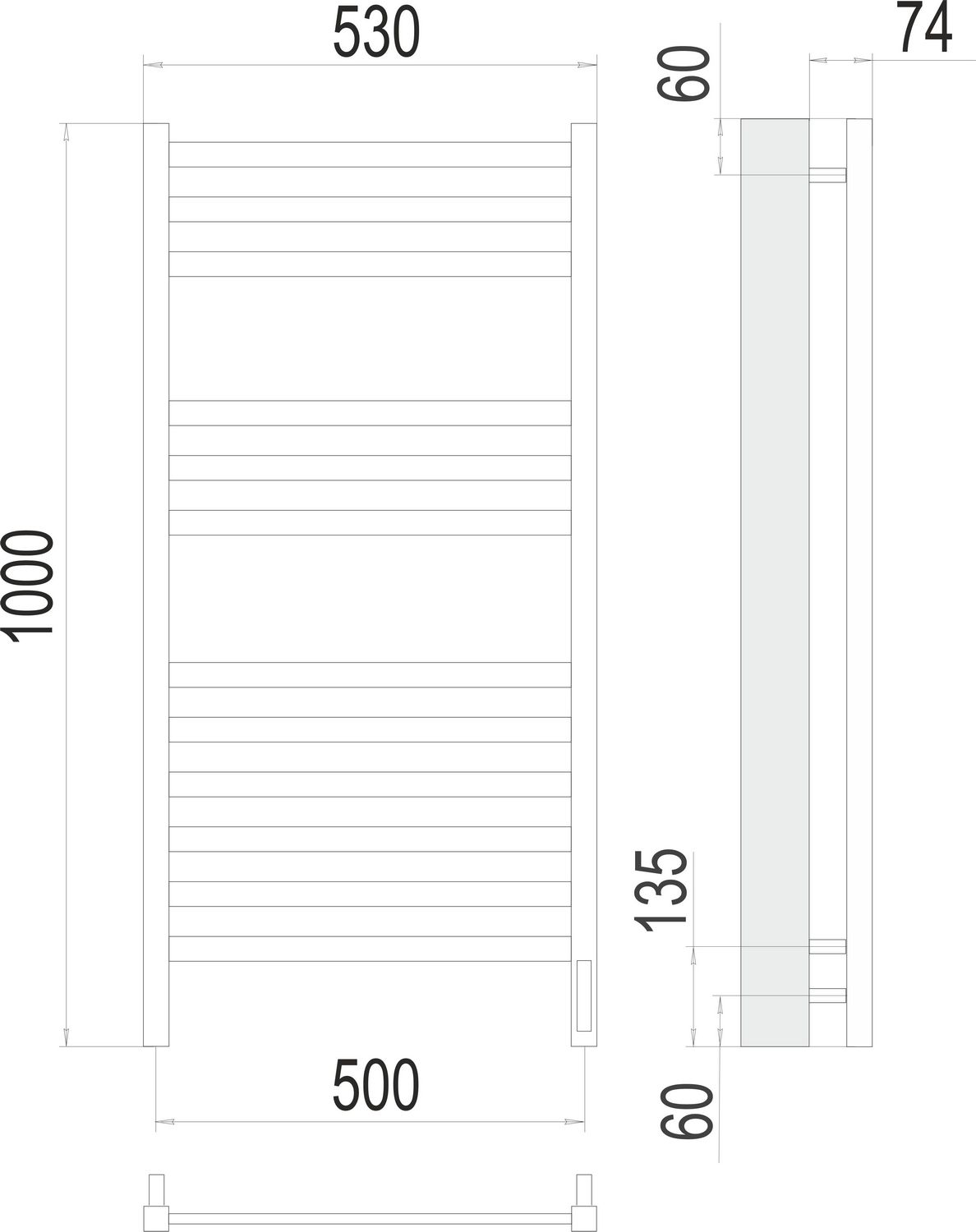 Электрический полотенцесушитель Terminus Енисей П12 50x100