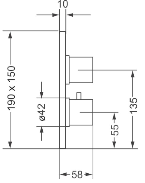 Термостат скрытого монтажа для душа Villeroy & Boch, 2 потребителя, TVD00065300061