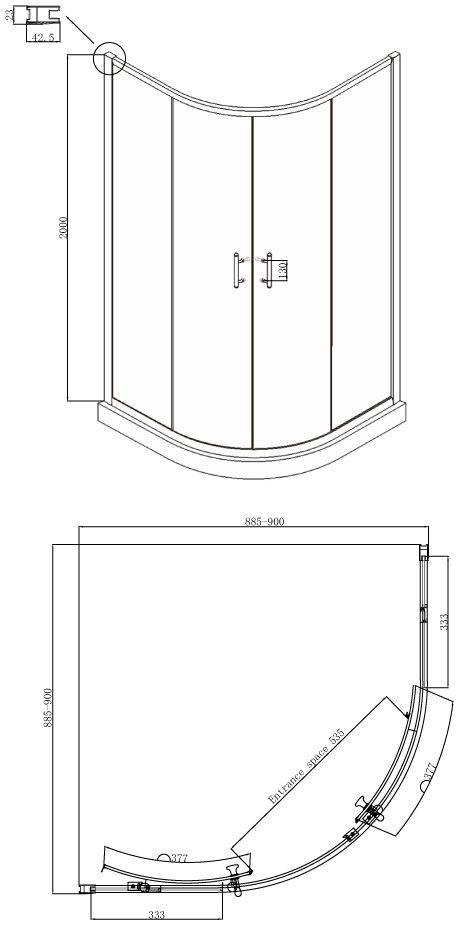 Полукруглое душевое ограждение Ambassador Kingston 14011104