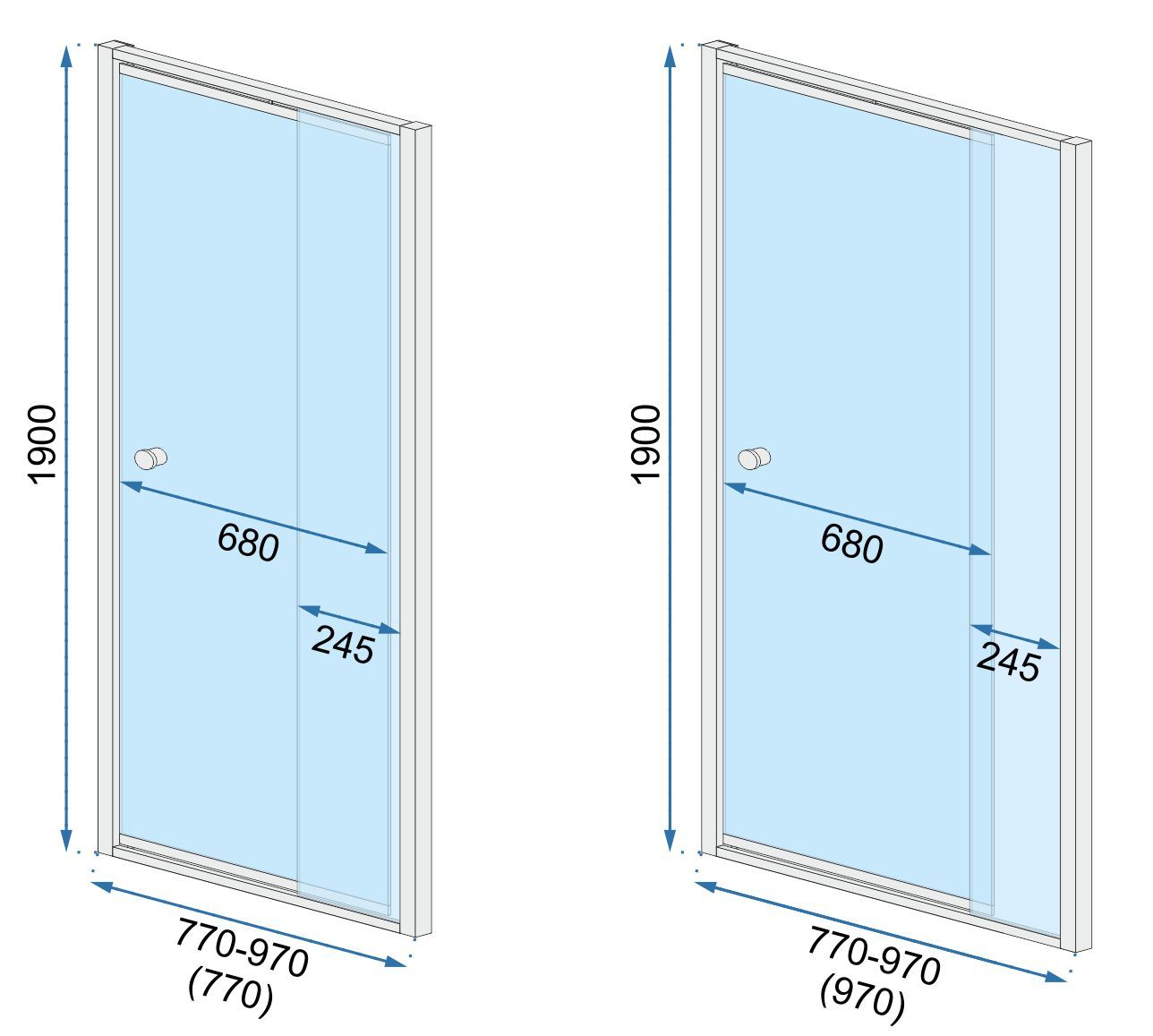 Душевая дверь Rea Wiktor 80-100, REA-K0548