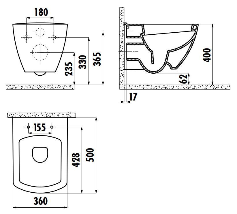 Унитаз подвесной Creavit Tetra белый, TP326-11CB00E-0000