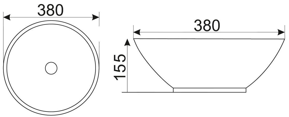 Раковина для ванной Ceramalux 38x38, 9002