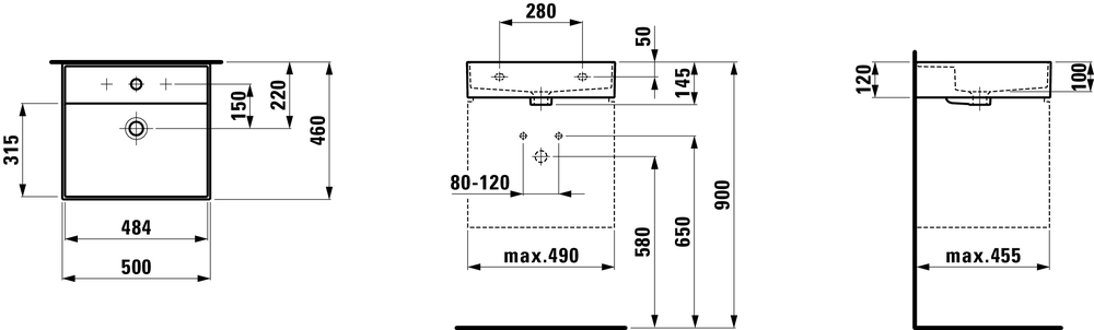 Раковина Laufen Kartell 50x46, 8.1033.2.000.109.1