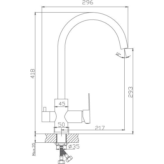 Смеситель для кухни с переключением фильтра для питьевой воды Haiba HB76801