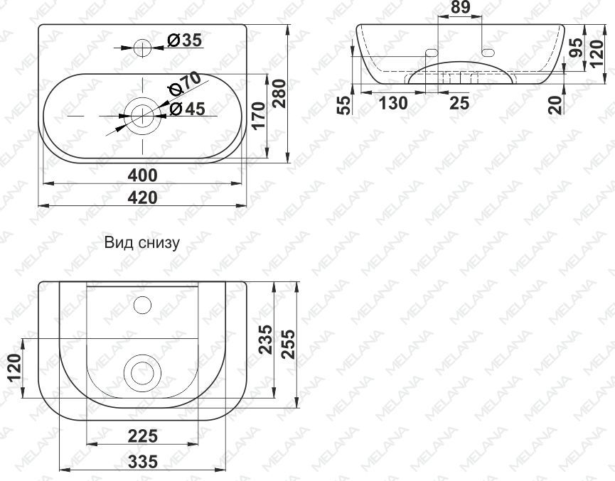 Раковина Melana MLN-A265, A265-803