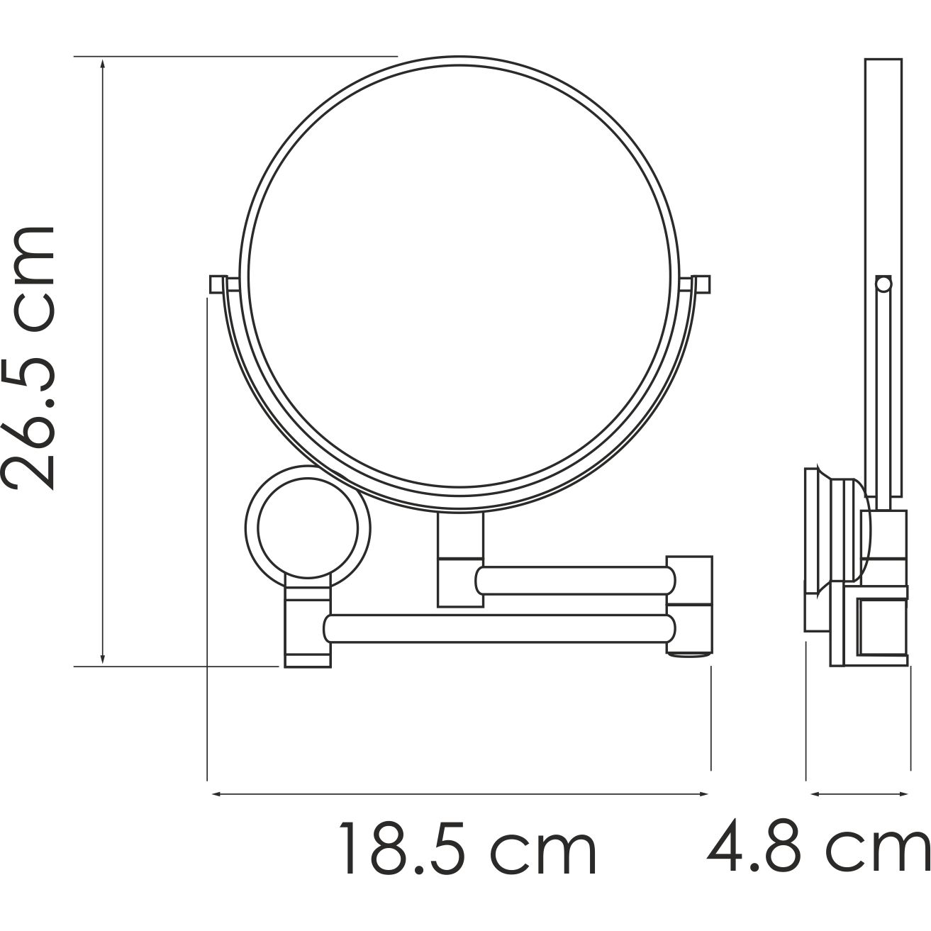 Зеркало двухстороннее, увеличительное WasserKRAFT, K-1000