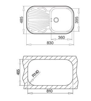 Кухонная мойка Teka STYLO 1B 1D (полированная), 10107017